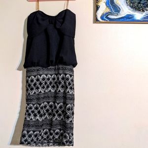 Trixxi Strapless Dress Big Black Bow Boutique Minimalist Magical Girl Club Boho